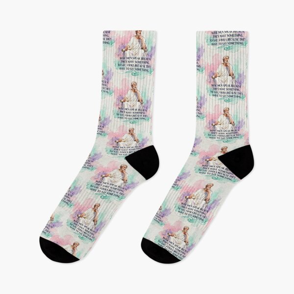 Item preview, Plato Inspired Colourful Artwork - Famous Philosophical Quote – “Wise men speak because they have something to say; fools because they have to say something” designed and sold by Donsean22.