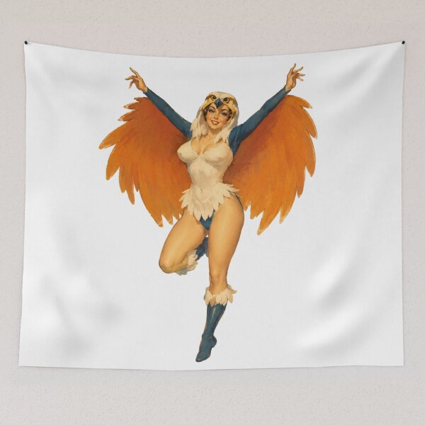 Item preview, Original Harpy Pin-Up Girl | Vintage Fantasy Bird Woman Retro Illustration designed and sold by Cosplayvintage.