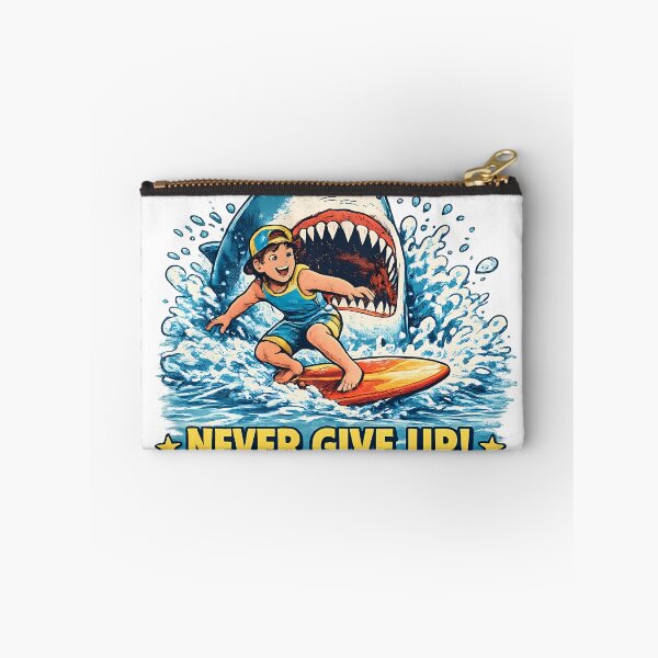 Item preview, Never Give Up Retro Shark T-Shirt designed and sold by SupernovaNote.