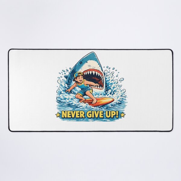 Item preview, Never Give Up Retro Shark T-Shirt designed and sold by SupernovaNote.