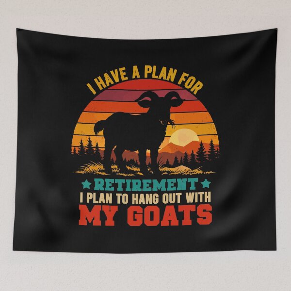 Item preview, Vintage Retro Retirement Plan Hang Out With My Goats - Funny Dad Grandpa Husband Art designed and sold by BendyBeasts.
