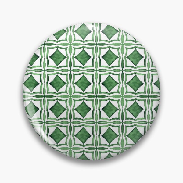 Item preview, Green and White Geometric Tile Pattern designed and sold by TeeGeeTees.