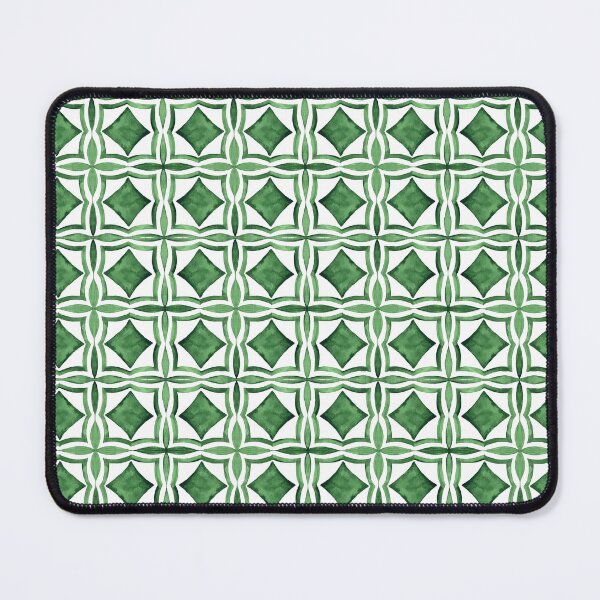 Item preview, Green and White Geometric Tile Pattern designed and sold by TeeGeeTees.