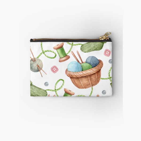Item preview, Knitting Watercolor Seamless Pattern  Yarn Basket, Socks & Knitting Supplies designed and sold by White Rabbit Design .