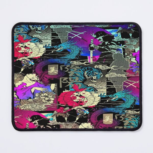 Item preview, Pop Art Ukiyo-e Neon - Samurai, Dragons and Tigers  designed and sold by RAYBIL.