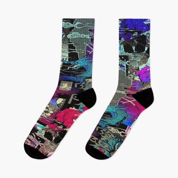 Item preview, Pop Art Ukiyo-e Neon - Samurai, Dragons and Tigers  designed and sold by RAYBIL.