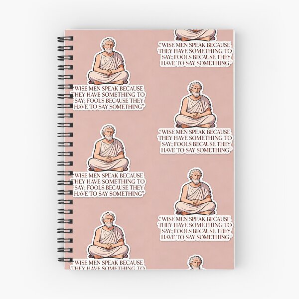 Item preview, Plato Inspired Cartoon Artwork - Famous Philosophical Quote – “Wise men speak because they have something to say; fools because they have to say something”  designed and sold by Donsean22.