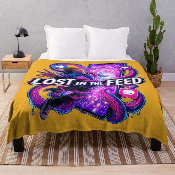 Item preview, Lost in the Feed – Social Media Addiction | Cyberpunk Digital Overload Design designed and sold by puzzell.