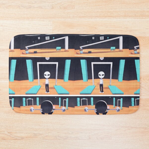 Item preview, Illustration - Extraterrestrial in Gym, Clean Surreal Triptych designed and sold by Zone--Gaming.