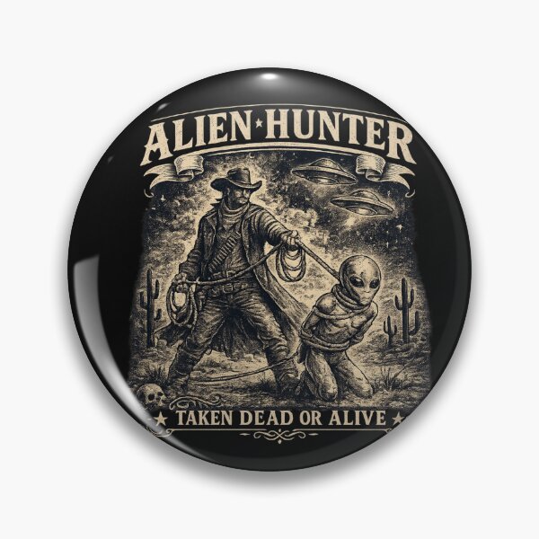 Item preview, Alien Hunter Vintage Cowboy UFO Western Retro Design designed and sold by Dinaelsherkawy.