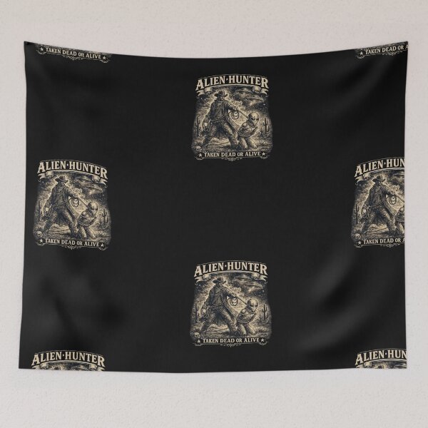 Item preview, Alien Hunter Vintage Cowboy UFO Western Retro Design designed and sold by Dinaelsherkawy.