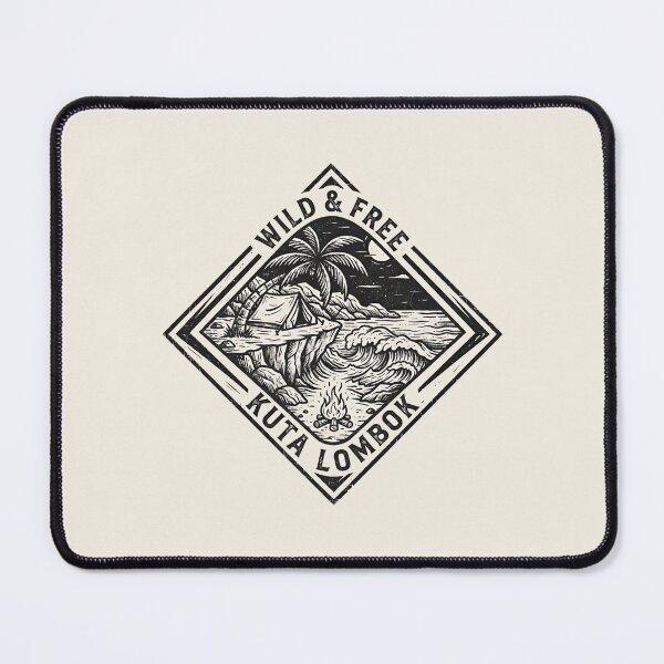 Item preview, Kuta Lombok Outdoor Camping Woodcut Badge designed and sold by DuckOddity.