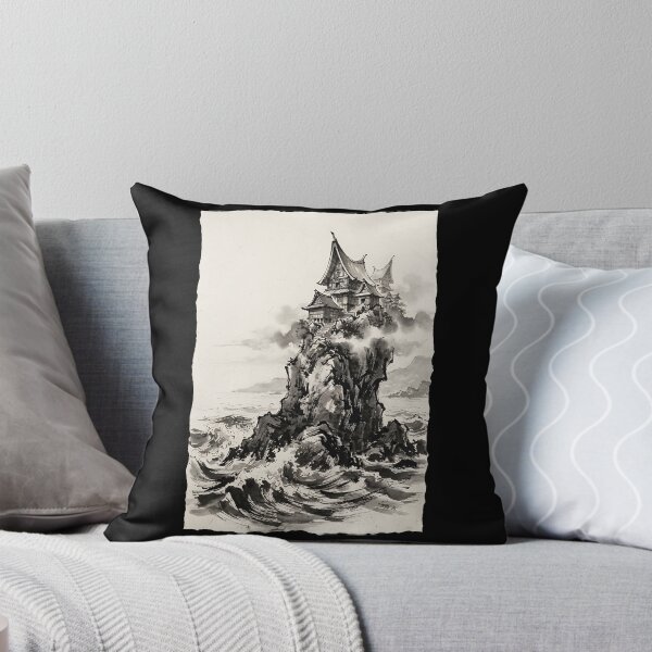 Item preview, Kuta Lombok Sumi-e Ink Wash Landscape designed and sold by DuckOddity.