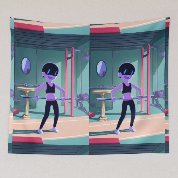 Item preview, Illustration - Futuristic Cartoon-Style Character, Stylized Weightlifting Session designed and sold by Zone--Gaming.