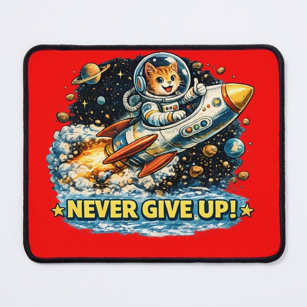 Item preview, Never Give Up Space Cat T-Shirt designed and sold by SupernovaNote.