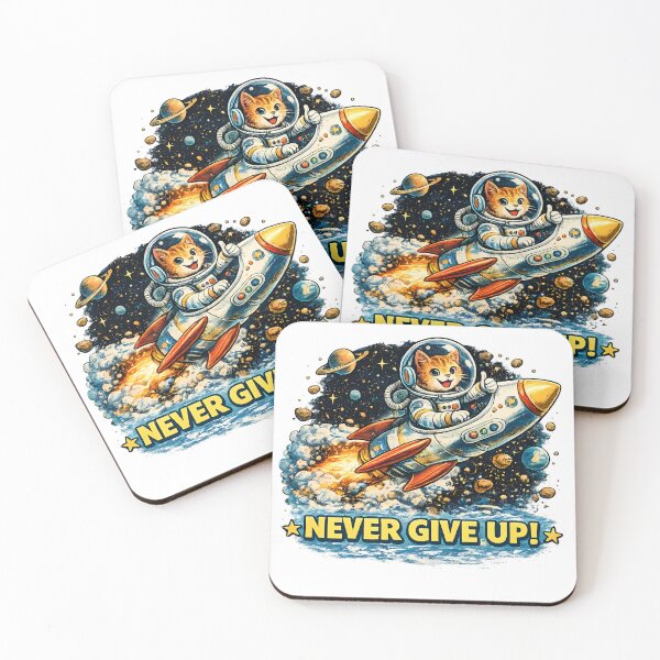 Item preview, Never Give Up Space Cat T-Shirt designed and sold by SupernovaNote.