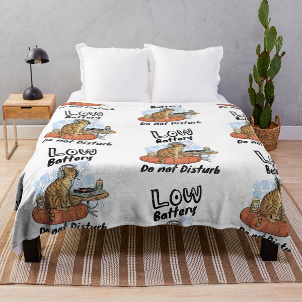 Item preview, Vinyl Cat Listening to Music Low Battery designed and sold by Nacho Average Designs.