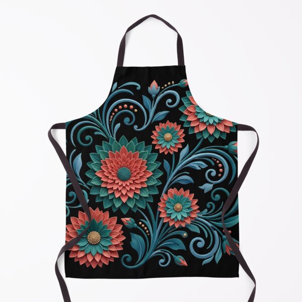 Item preview, Teal and Coral Elegant Floral Art Nouveau Pattern designed and sold by digitalbob60.