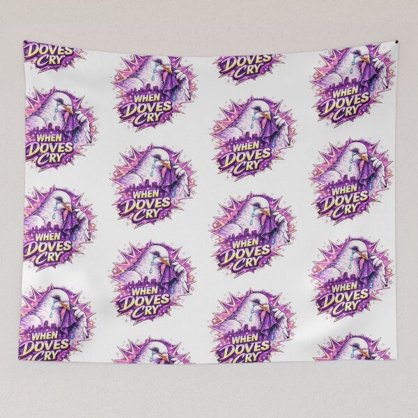 Item preview, Prince Inspired Artwork - When Doves Cry Inspired 80s Retro Dove Pop Art Purple Neon Design designed and sold by Donsean22.