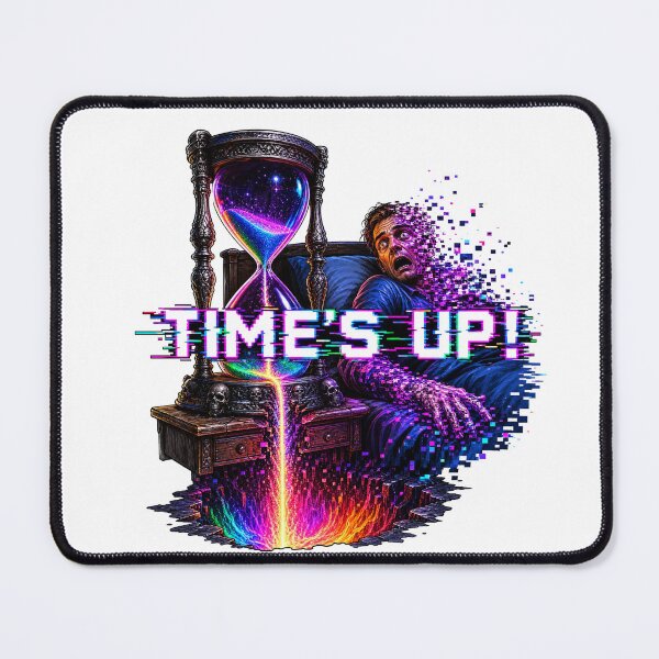 Item preview, Time's Up! – Glitch Hourglass Cyberpunk Horror | Digital Apocalypse Sci-Fi Design designed and sold by puzzell.