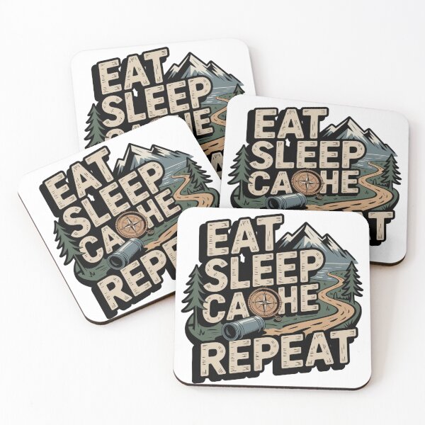 Item preview, Eat Sleep Cache Repeat Funny Geocaching Adventure designed and sold by IamKristopher.