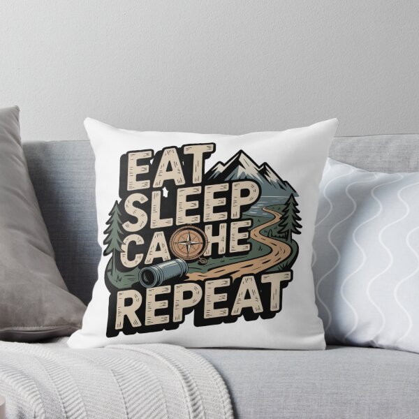 Item preview, Eat Sleep Cache Repeat Funny Geocaching Adventure designed and sold by IamKristopher.