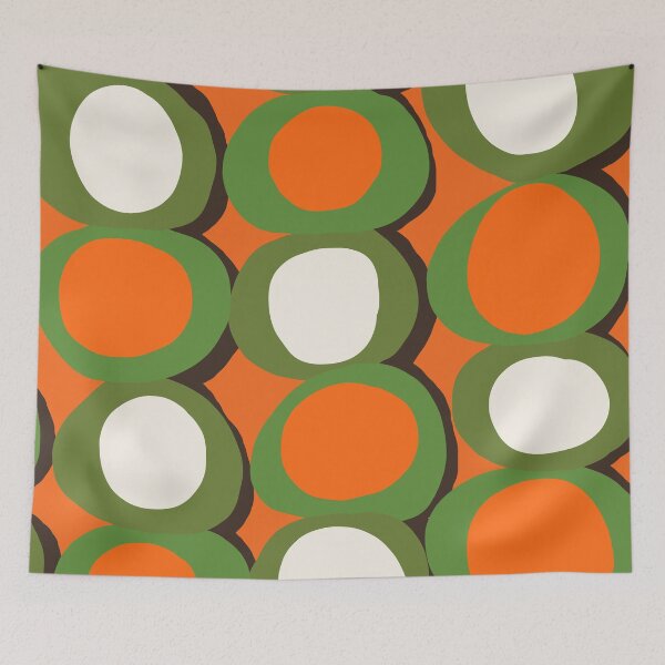 Item preview, Abstract Retro Geometric Circles in Orange and Green designed and sold by Deutschic.