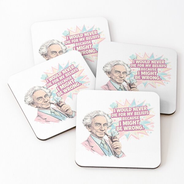 Item preview, Bertrand Russell Inspired "I Would Never Die for My Beliefs Because I Might Be Wrong" Pop Art Philosopher Quote designed and sold by Donsean22.
