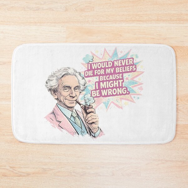 Item preview, Bertrand Russell Inspired "I Would Never Die for My Beliefs Because I Might Be Wrong" Pop Art Philosopher Quote designed and sold by Donsean22.