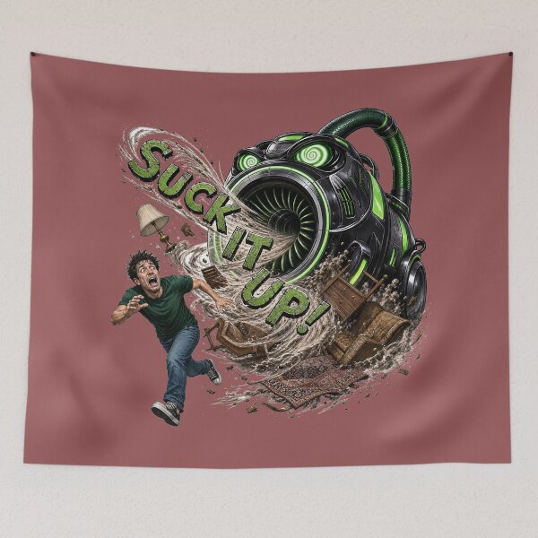 Item preview, Suck It Up! – Funny Monster Vacuum Chaos | Cleaning Humor Graphic Design designed and sold by puzzell.