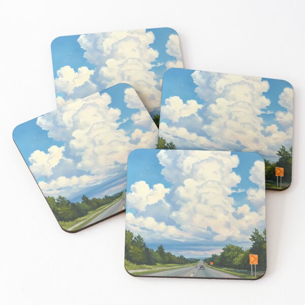 Item preview, Summer Road Trip - Majestic Cumulus Clouds Oil Painting designed and sold by ondante.