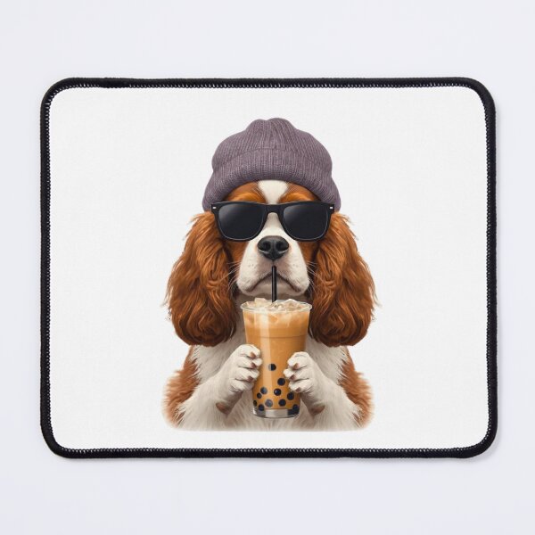 Item preview, Hipster Cavalier King Charles Spaniel Drinking Boba Tea | Cute Dog Lover Design designed and sold by Fredster1966.