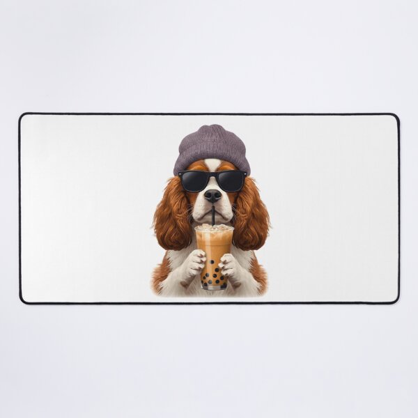 Item preview, Hipster Cavalier King Charles Spaniel Drinking Boba Tea | Cute Dog Lover Design designed and sold by Fredster1966.