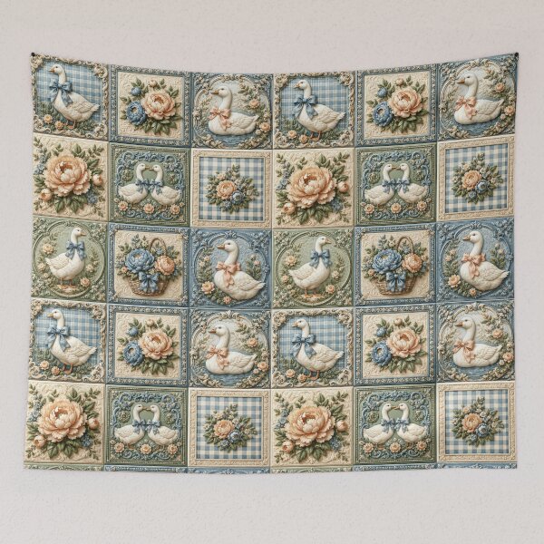 Item preview,  Geese Patchwork Cozy Cottage Garden  designed and sold by scicilysimonee.