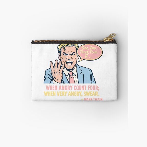 Item preview, Angry Pop Art Man Counting to Four – Vintage Comic Style Mark Twain Quote Illustration designed and sold by Donsean22.