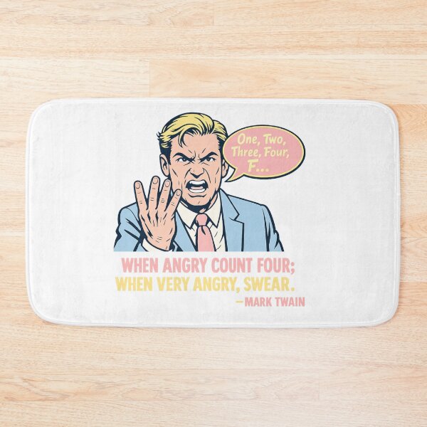 Item preview, Angry Pop Art Man Counting to Four – Vintage Comic Style Mark Twain Quote Illustration designed and sold by Donsean22.