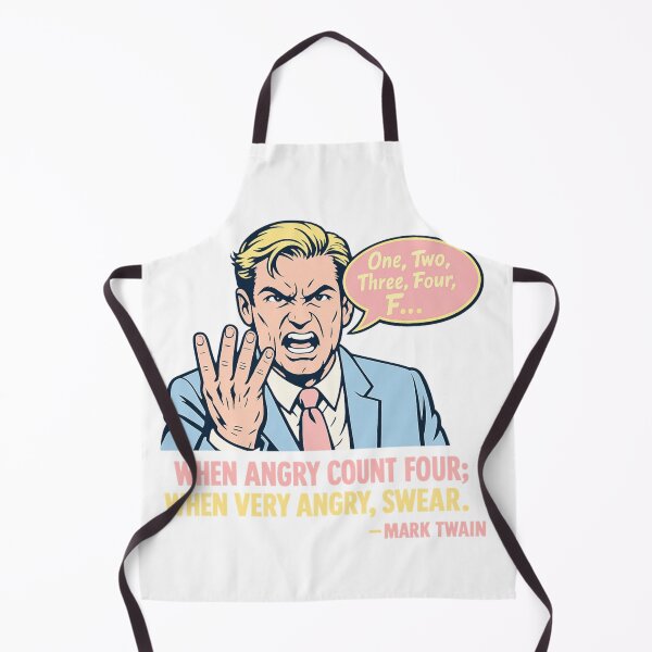 Item preview, Angry Pop Art Man Counting to Four – Vintage Comic Style Mark Twain Quote Illustration designed and sold by Donsean22.