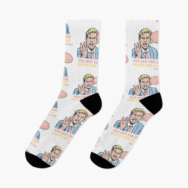 Item preview, Angry Pop Art Man Counting to Four – Vintage Comic Style Mark Twain Quote Illustration designed and sold by Donsean22.