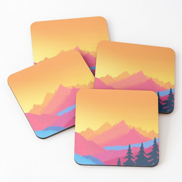 Item preview, Golden Hour Peaks: Minimalist Vector Mountain Landscape designed and sold by Pierce Millington Gallery.