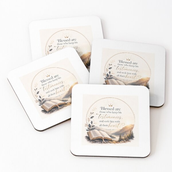 Item preview, Blessed Are Those Who Keep His Testimonies – Psalm 119:2 Christian Bible Verse designed and sold by Artist heart studio.