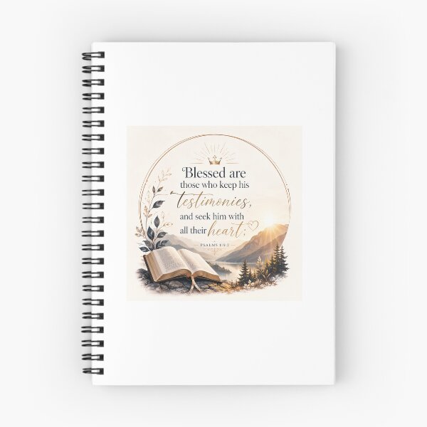 Item preview, Blessed Are Those Who Keep His Testimonies – Psalm 119:2 Christian Bible Verse designed and sold by Artist heart studio.