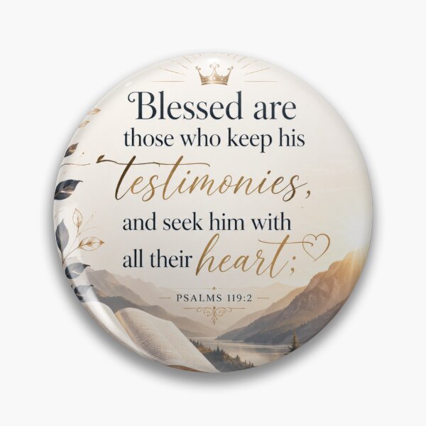 Item preview, Blessed Are Those Who Keep His Testimonies – Psalm 119:2 Christian Bible Verse designed and sold by Artist heart studio.