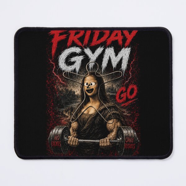 Item preview, Friday Gym Go Creepy Mona Lisa Funny Horror Fitness Meme T-Shirt designed and sold by Digistore1221.