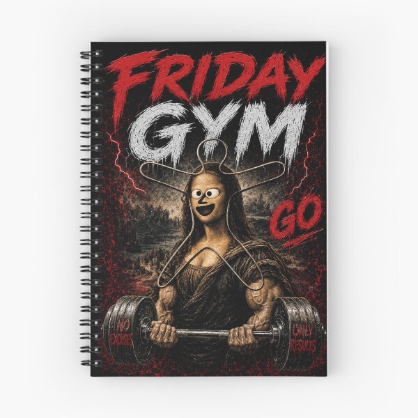Item preview, Friday Gym Go Creepy Mona Lisa Funny Horror Fitness Meme T-Shirt designed and sold by Digistore1221.