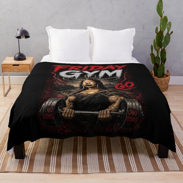 Item preview, Friday Gym Go Creepy Mona Lisa Funny Horror Fitness Meme T-Shirt designed and sold by Digistore1221.