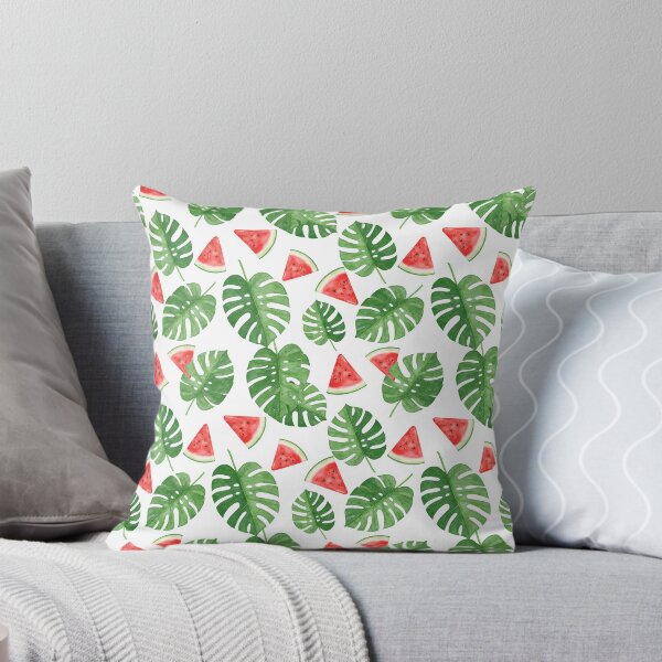Item preview, Watermelon Splash: Watercolor Monstera & Fruit Slices designed and sold by BeachWhisper.