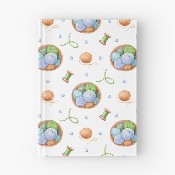 Item preview, Knitting Watercolor Seamless Pattern  Yarn Basket, Socks & Knitting Supplies designed and sold by White Rabbit Design .