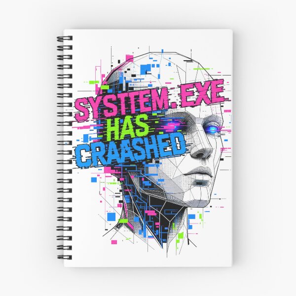 Item preview, System.exe Has Crashed – Glitch AI Robot | Cyberpunk Tech Humor Design designed and sold by puzzell.