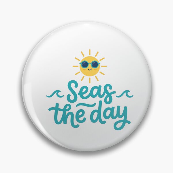 Item preview, Seas the Day Funny Summer Beach Sun Tee designed and sold by 7Four1 Designs.