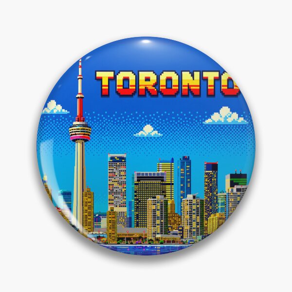 Item preview, Toronto Retro Pixel Art Skyline | CN Tower 8-Bit Cityscape | Vintage Canada Travel Sticker | Gamer Aesthetic | Toronto Souvenir | Pixel Art Design designed and sold by Kittcatking.